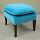Chair and custom built ottoman in blue velvet